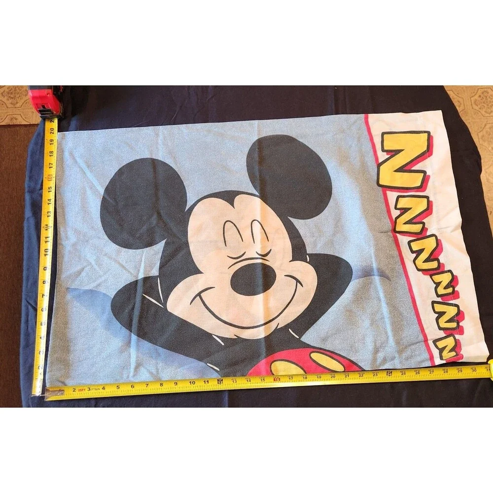 Vintage Mickey Mouse Standard Pillow Case Wake Up Alarm Clock Disney VTG